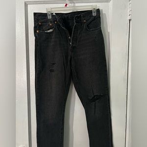 Levi’s 501 S Black Distressed Denim